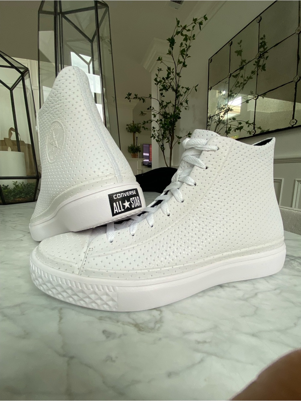 Converse Modern Series White Perforated High-Top Sneakers for Men